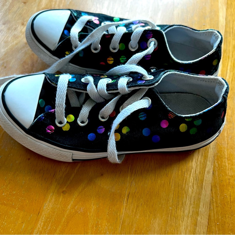 Kid’s size 12 polka dot Converse